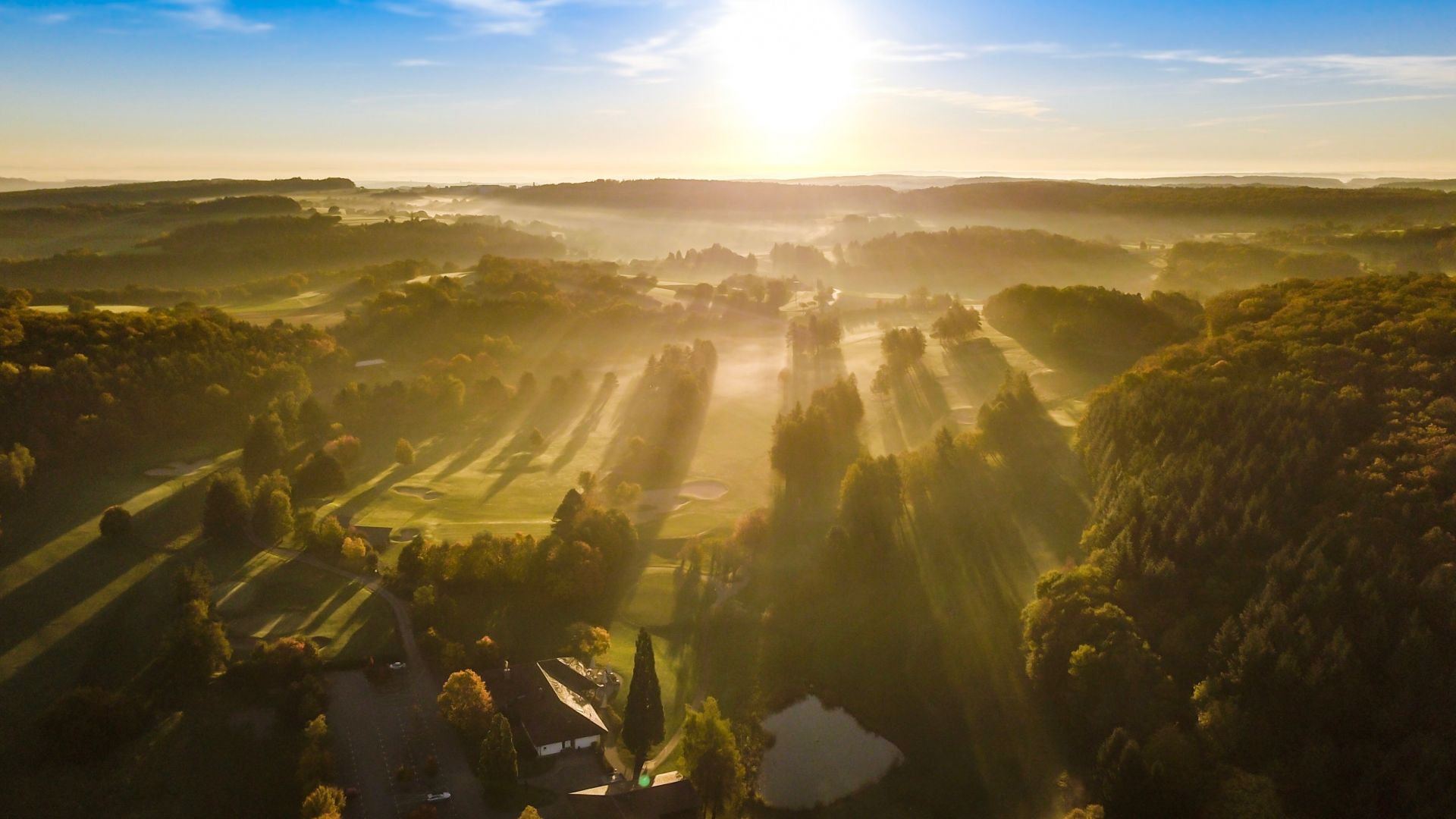 Pforzheim: photographie aérienne d'un paysage au coucher du soleil
