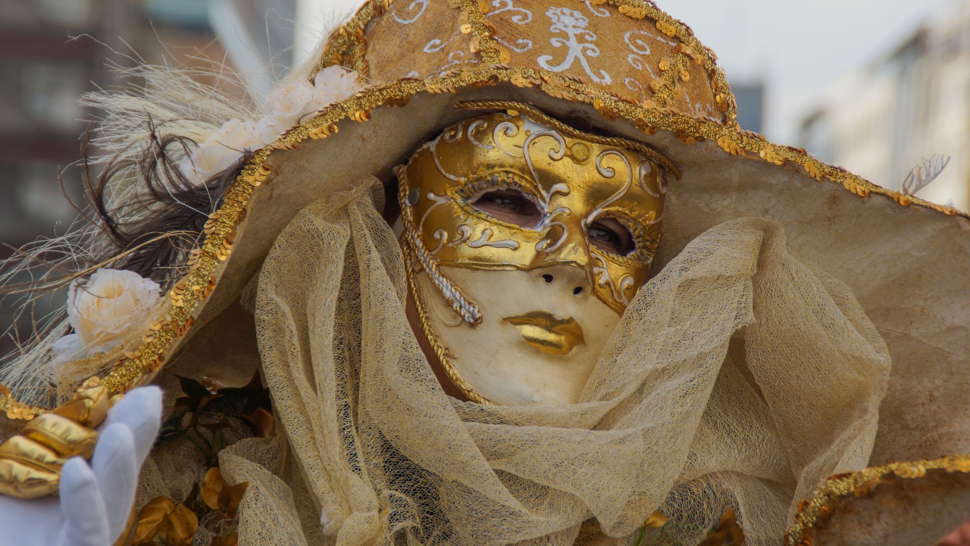 Verkleidete Frau zu Karneval, Fasching