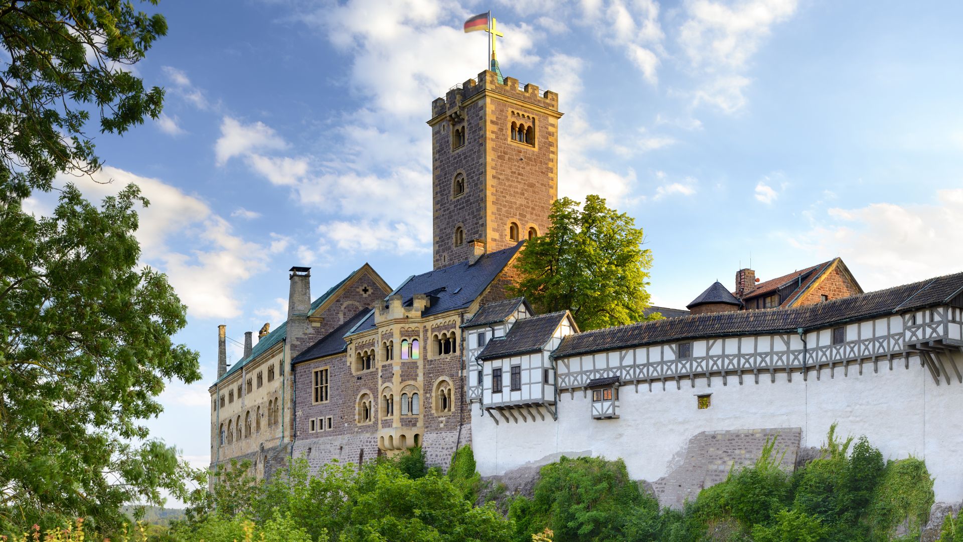 Wartburg in Eisenach mit ihren historischen Strukturen und den Grünanlagen