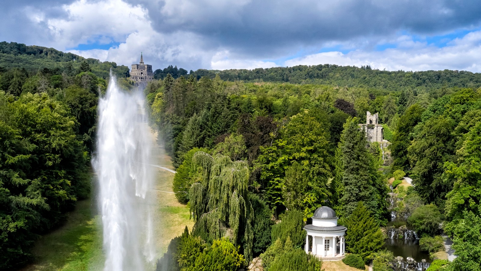 Fontaine des jeux d'eau du Bergpark Wilhelmshöhe à Kassel