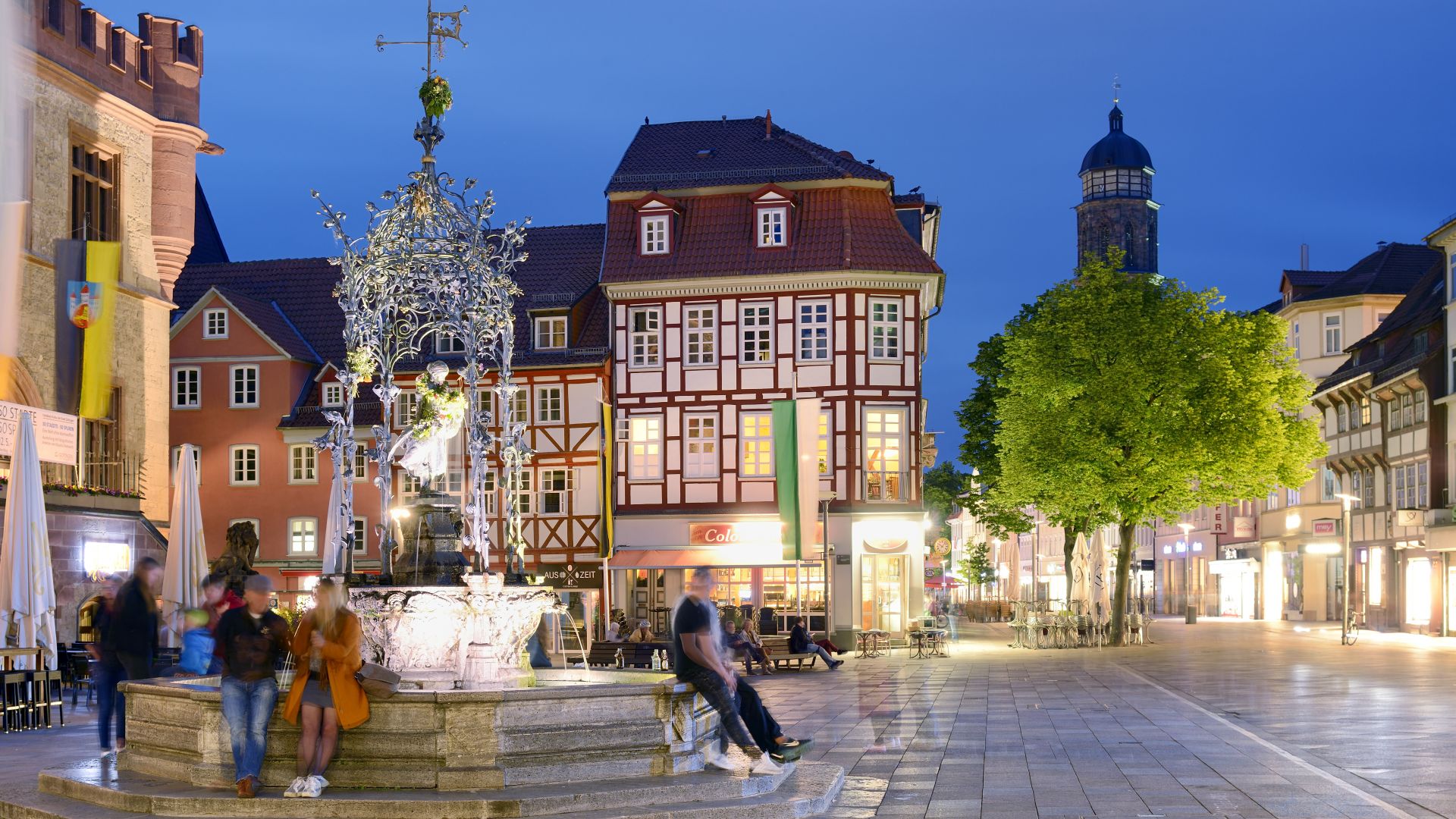 Göttingen: Gänselieselbrunnen in der Altstadt, Deutsche Märchenstraße