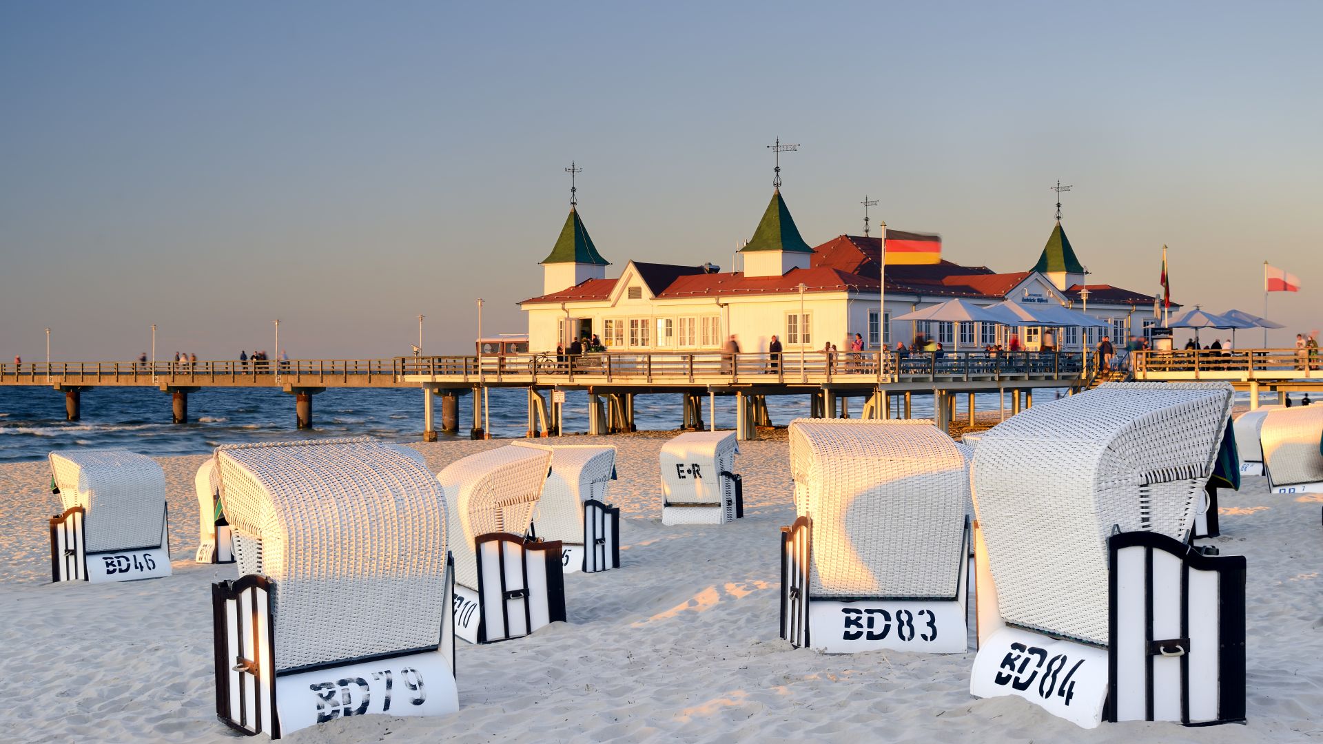 Ahlbeck: jetée sur l'île baltique d'Usedom