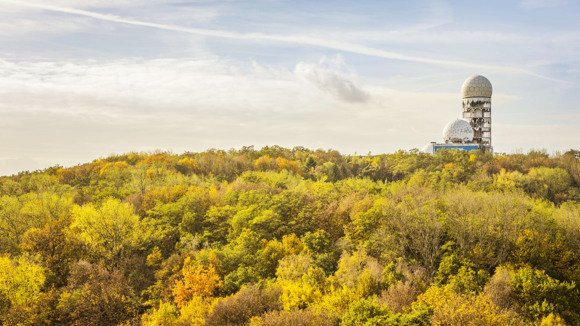 Berlin: Vue de Drachenberg à Teufelsberg, Grunewald à Charlottenburg-Wilmersdorf