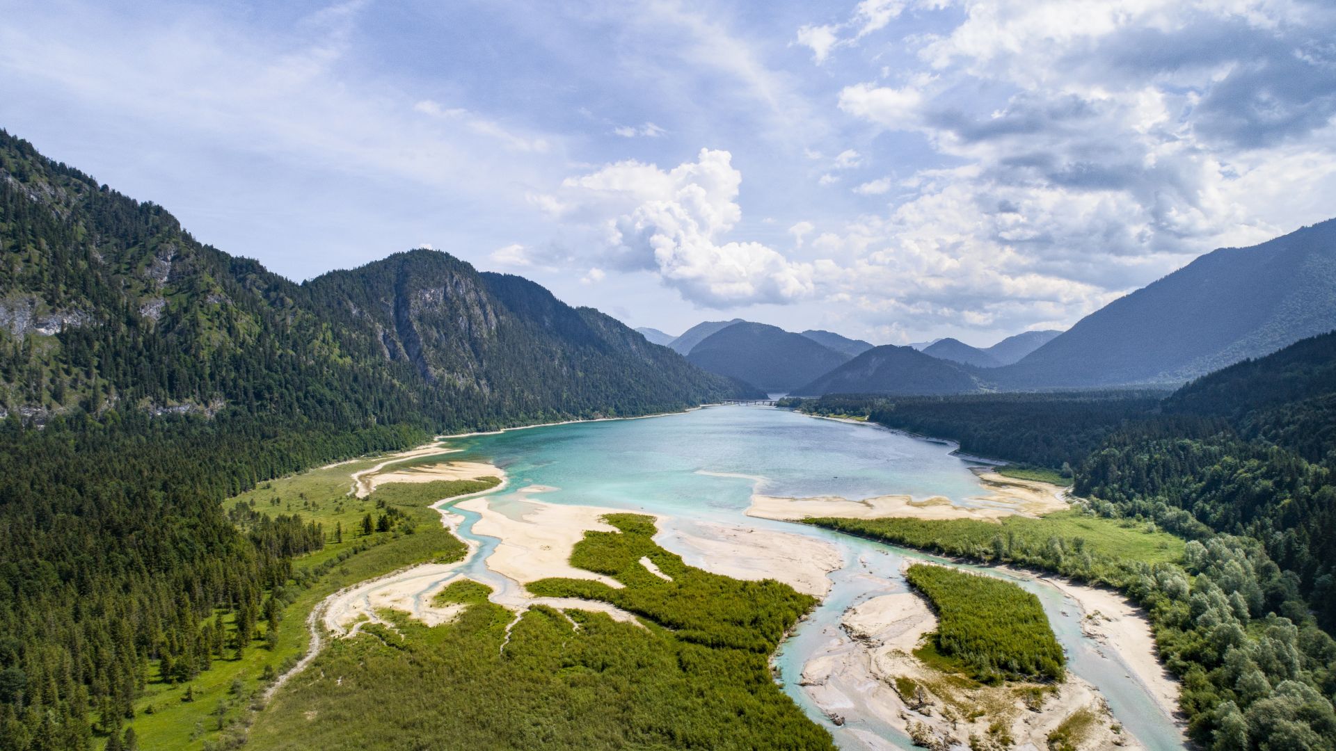 Lenggries: le lac de Sylvenstein et la rivière Isar